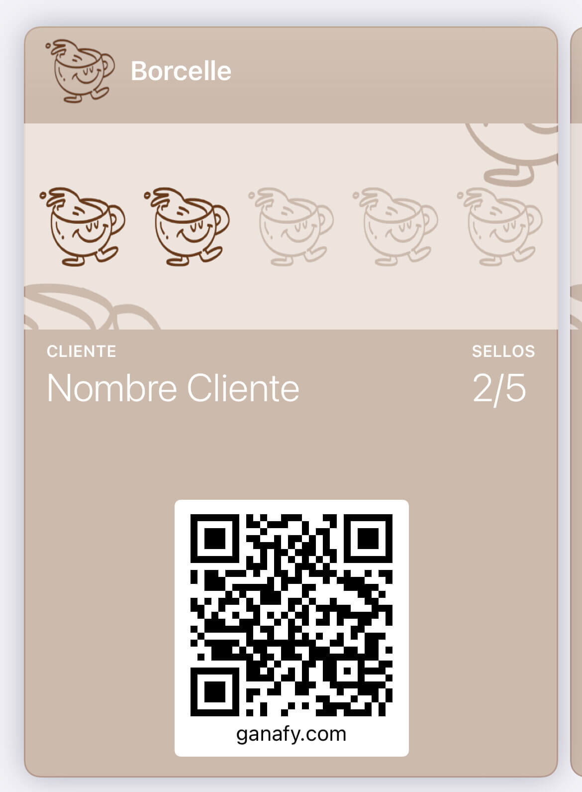 Tarjeta de fidelidad personalizada